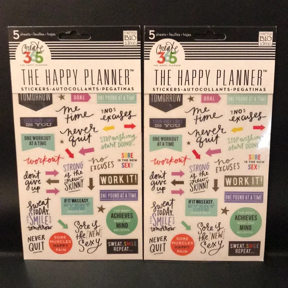 NEW: 2x Packs Happy Planner Fitness Theme Stickers